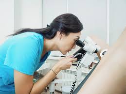 A lady doctor doing Hysteroscopy