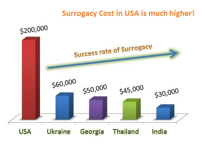 High Surrogacy cost in USA make it diffiucult for many couples 