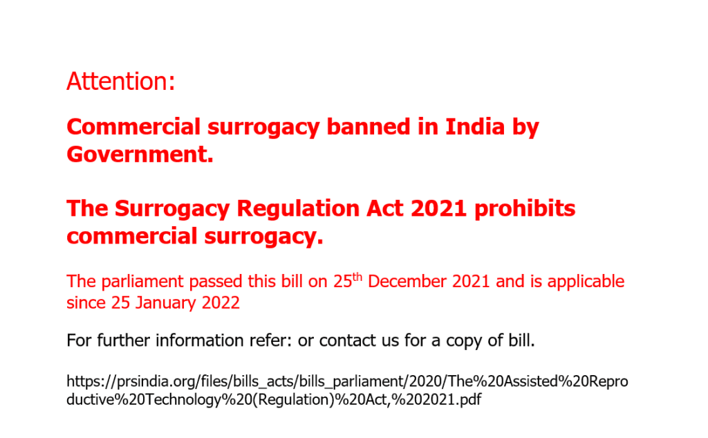 Surrogacy regulations in INdia