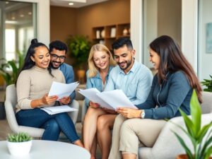 Diverse international couples reviewing surrogacy eligibility requirements