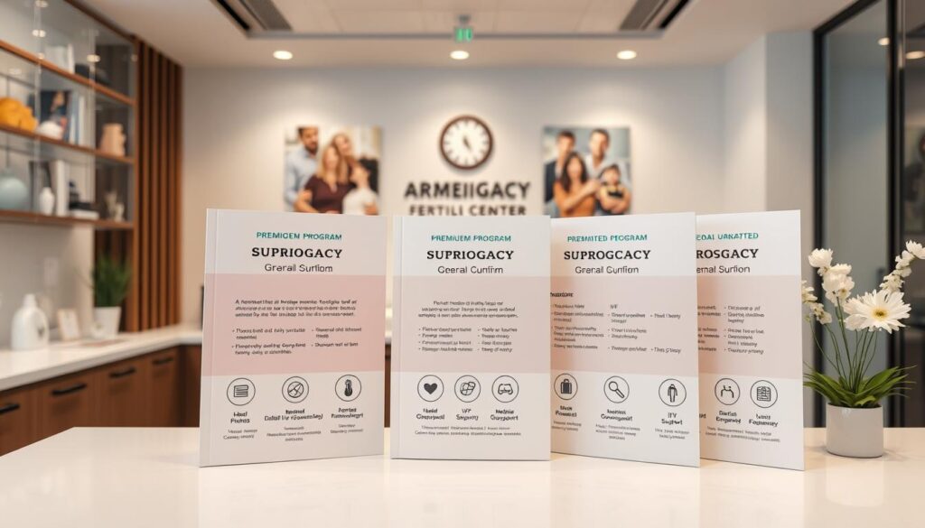 Different surrogacy program options displayed as professional service packages in Armenia fertility center